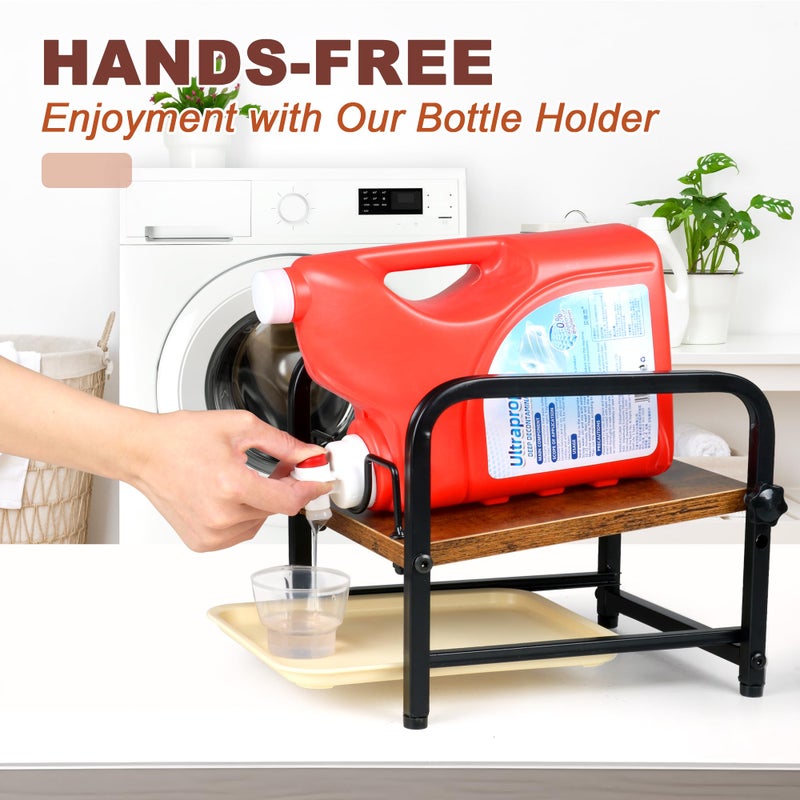 Alytree Laundry Detergent Holder & Laundry Detergent Soap Dispenser - Liquid Laundry Detergent Organizer with Drip Tray & Adjustable Tilting Board, for Laundry Room Organization and Storage,Black - Image 2